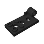 Hinge Plate 2 x 4 With Pin Hole And 3 Holes - Bottom #98285 - 26-Black