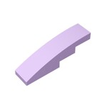 Slope Curved 4 x 1 No Studs - Stud Holder with Symmetric Ridges #11153  - 325-Lavender