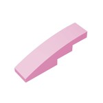 Slope Curved 4 x 1 No Studs - Stud Holder with Symmetric Ridges #11153  - 222-Bright Pink