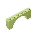 Brick Arch 1 x 6 x 2 - Thin Top without Reinforced Underside - New Version #15254  - 326-Yellowish Green