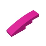 Slope Curved 4 x 1 No Studs - Stud Holder with Symmetric Ridges #11153  - 124-Magenta