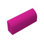 Brick Curved 1 x 4 x 1 1/3 No Studs, Curved Top with Raised Inside Support #10314  - 124-Magenta