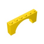Brick Arch 1 x 6 x 2 - Thin Top without Reinforced Underside - New Version #15254  - 24-Yellow