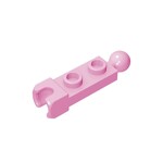 Plate, Modified 1 x 2 With Tow Ball And Small Tow Ball Socket On Ends #14419 - 222-Bright Pink