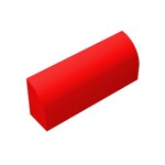 Brick Curved 1 x 4 x 1 1/3 No Studs, Curved Top with Raised Inside Support #10314  - 21-Red