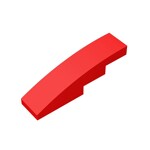Slope Curved 4 x 1 No Studs - Stud Holder with Symmetric Ridges #11153  - 21-Red