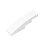 Slope Curved 4 x 1 No Studs - Stud Holder with Symmetric Ridges #11153  - 1-White