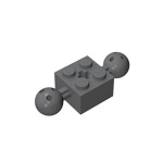 Technic Brick Modified 2 x 2 With 2 Ball Joints And Axle Hole #17114 - 199-Dark Bluish Gray