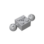 Technic Brick Modified 2 x 2 With 2 Ball Joints And Axle Hole #17114 - 194-Light Bluish Gray