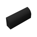 Brick Curved 1 x 4 x 1 1/3 No Studs, Curved Top with Raised Inside Support #10314  - 26-Black