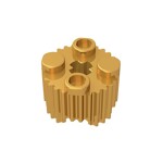 Brick, Round 2 x 2 With Axle Hole And Grille / Fluted Profile #92947 - 297-Pearl Gold