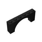 Brick Arch 1 x 6 x 2 - Thin Top without Reinforced Underside - New Version #15254  - 26-Black