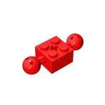 Technic Brick Modified 2 x 2 With 2 Ball Joints And Axle Hole #17114 - 21-Red