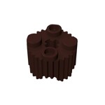 Brick, Round 2 x 2 With Axle Hole And Grille / Fluted Profile #92947 - 308-Dark Brown
