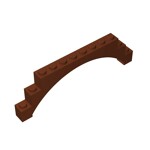 Brick Arch 1 x 12 x 3 Raised Arch with 5 Cross Supports #18838  - 192-Reddish Brown