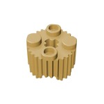 Brick, Round 2 x 2 With Axle Hole And Grille / Fluted Profile #92947 - 5-Tan