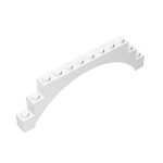 Brick Arch 1 x 12 x 3 Raised Arch with 5 Cross Supports #18838  - 1-White