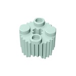 Brick, Round 2 x 2 With Axle Hole And Grille / Fluted Profile #92947 - 323-Light Aqua