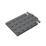 Plate, Modified 4 x 6 With Trap Door Hinge (Long Pins) #92099 - 199-Dark Bluish Gray