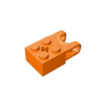 Technic Brick Special 2 x 2 with Ball Receptacle Wide and Axle Hole #92013 - 106-Orange