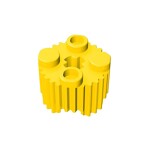 Brick, Round 2 x 2 With Axle Hole And Grille / Fluted Profile #92947 - 24-Yellow