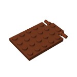 Plate, Modified 4 x 6 With Trap Door Hinge (Long Pins) #92099 - 192-Reddish Brown