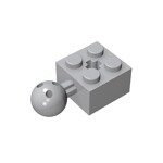 Brick Modified 2 x 2 With Ball Joint And Axle Hole #57909 - 194-Light Bluish Gray