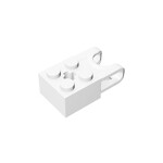 Technic Brick Special 2 x 2 with Ball Receptacle Wide and Axle Hole #92013 - 1-White