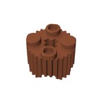 Brick, Round 2 x 2 With Axle Hole And Grille / Fluted Profile #92947 - 38-Dark Orange