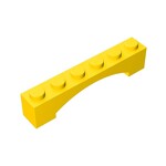 Brick Arch 1 x 6 Raised Arch #92950  - 24-Yellow