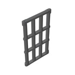 Door Grill 1 x 4 x 6 #92589 - 199-Dark Bluish Gray