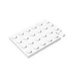 Plate, Modified 4 x 6 With Trap Door Hinge (Long Pins) #92099 - 1-White