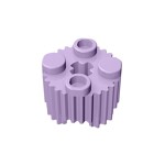 Brick, Round 2 x 2 With Axle Hole And Grille / Fluted Profile #92947 - 325-Lavender