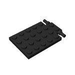 Plate, Modified 4 x 6 With Trap Door Hinge (Long Pins) #92099 - 26-Black