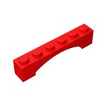 Brick Arch 1 x 6 Raised Arch #92950  - 21-Red