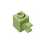 Brick Special 1 x 1 with Clip Horizontal #60476 - 330-Olive Green