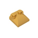 Brick Curved 2 x 2 x 2/3 Two Studs and Curved Slope End #47457 - 297-Pearl Gold