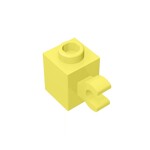 Brick Special 1 x 1 with Clip Horizontal #60476 - 226-Bright Light Yellow