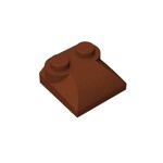 Brick Curved 2 x 2 x 2/3 Two Studs and Curved Slope End #47457 - 192-Reddish Brown