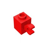 Brick Special 1 x 1 with Clip Horizontal #60476 - 21-Red