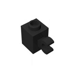 Brick Special 1 x 1 with Clip Horizontal #60476 - 26-Black