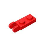 Plate 1 x 2 W/Fork/Vertical/End #44302 - 21-Red