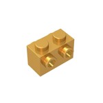 Brick Special 1 x 2 with Studs on 2 Sides #52107 - 297-Pearl Gold