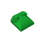 Brick Curved 2 x 2 x 2/3 Two Studs and Curved Slope End #47457 - 28-Green