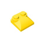 Brick Curved 2 x 2 x 2/3 Two Studs and Curved Slope End #47457 - 24-Yellow