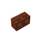 Brick Special 1 x 2 with Studs on 2 Sides #52107 - 192-Reddish Brown