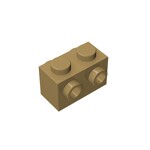 Brick Special 1 x 2 with Studs on 2 Sides #52107 - 138-Dark Tan