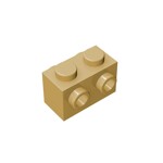 Brick Special 1 x 2 with Studs on 2 Sides #52107 - 5-Tan