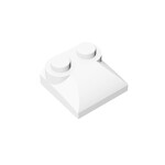 Brick Curved 2 x 2 x 2/3 Two Studs and Curved Slope End #47457 - 1-White