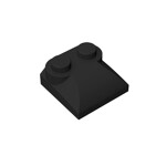 Brick Curved 2 x 2 x 2/3 Two Studs and Curved Slope End #47457 - 26-Black